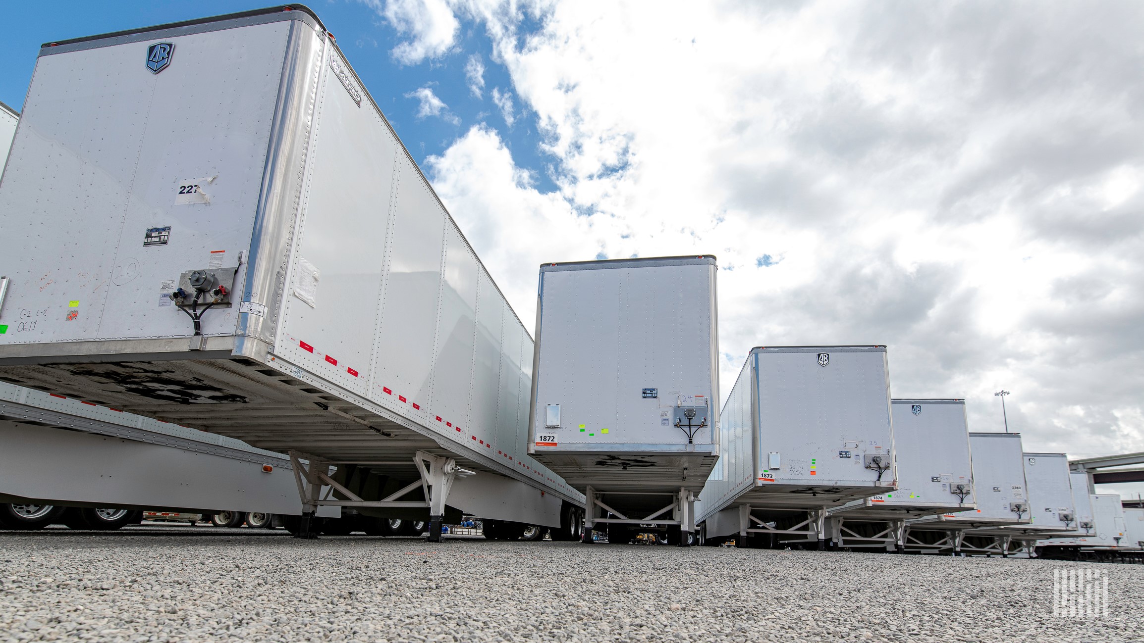 Used trailers in a row at a Ritchie Brothers auction in Houston