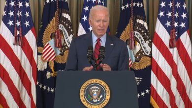 President Joe Biden giving remarks at the White House
